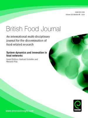 cover image of British Food Journal, Volume 111, Issue 8